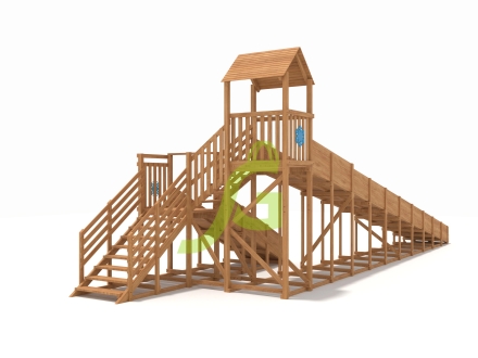 Зимняя деревянная горка "IgraGrad Snow Fox 12 м" с двумя скатами, фото 2