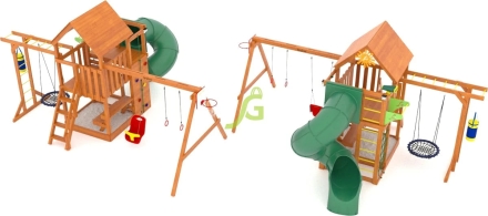 Детская площадка IgraGrad Крафт Pro 4 с трубой, фото 3