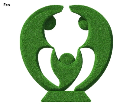 Топиари стела Семья, в кругу своих - газон Есо, фото 1