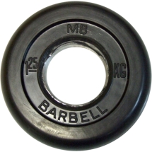 Диск обрезиненный черный MB Barbell d-51mm 1,25кг Диск обрезиненный черный MB Barbell d-51mm 1,25кг