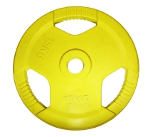 Диск обрезиненный цветной с хватом d 51 мм 15 кг. Диск обрезиненный цветной с хватом d 51 мм 15 кг.