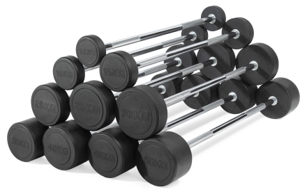 Штанга неразборная обрезиненная 45 кг Прямой гриф, фото 5