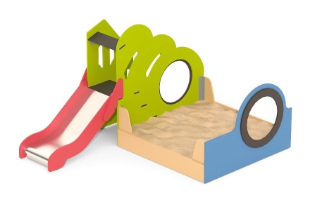 Игровой модуль Romana 115.54.00 с песочницей и горкой для детской площадки, фото 1