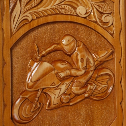 Нарды резные ручной работы "Байкер"(РОССИЯ, ДЕРЕВО, 50Х29Х6,5 СМ), фото 2