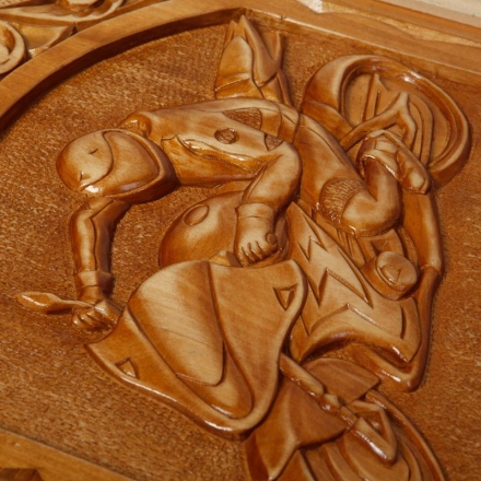 Нарды резные ручной работы "Байкер"(РОССИЯ, ДЕРЕВО, 50Х29Х6,5 СМ), фото 3