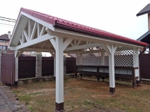 Навес для двух машин с дровником ФИЕСТА Базовая комплектация