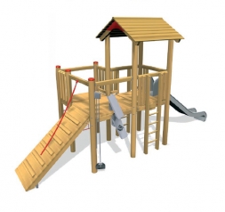 Детская площадка для игр с песком и горкой из нержавейки, фото 1