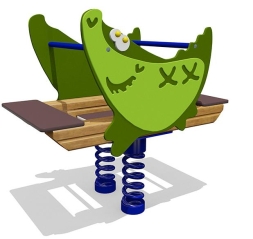 Качели-балансир на пружине Крокодил 04518 для детской площадки, фото 1 Качели-балансир на пружине Крокодил 04518 для детской площадки, фото 1