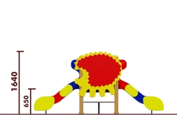 Горка двойная Ёжик 08203.21 для детской площадки, фото 2