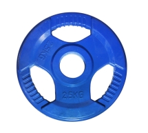 Диск обрезиненный цветной с хватом d 51 мм 2,5 кг. Диск обрезиненный цветной с хватом d 51 мм 2,5 кг.