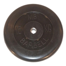 Диск обрезиненный черный MB Barbell d-51mm 15кг Диск обрезиненный черный MB Barbell d-51mm 15кг