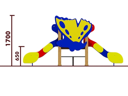 Горка двойная Бабочка 08202.21 для детской площадки, фото 2