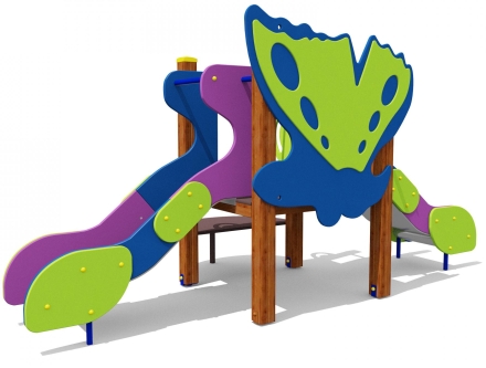 Горка двойная Бабочка 08202.21 для детской площадки, фото 1