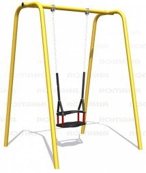 Качели одинарные со спинкой Romana 108.54.00-01 для детской площадки, фото 1