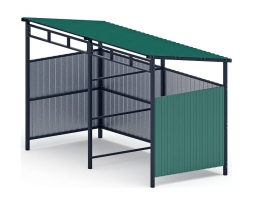 Навес контейнерной площадки для мусора (зеленый) (2 секции) МФ 55.02.03-01, фото 1