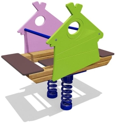 Качели-балансир на пружине Избушка 04515 для детской площадки, фото 1 Качели-балансир на пружине Избушка 04515 для детской площадки, фото 1