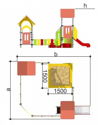 Песочный дворик Romana 109.06.00 с горкой для детской площадки, фото 2