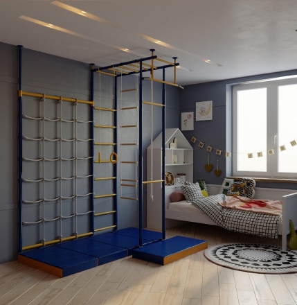 Детский спортивный комплекс Городок Babysport 4-х опорный с сеткой-1м., фото 1