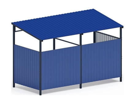 Навес контейнерной площадки для мусора (синий) (2 секции) МФ 55.02.03-03, фото 3