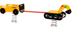 Качалка на пружине Construction machines Экскаватор с прицепом для детской площадки - Крепление для бетонирования, фото 1 Качалка на пружине Construction machines Экскаватор с прицепом для детской площадки - Крепление для бетонирования, фото 1