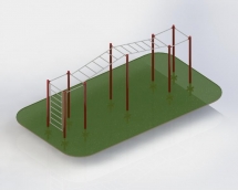 Спортивный комплекс рукоход+шведская стенка+турник+гимнастические кольца ТВС-023.00 