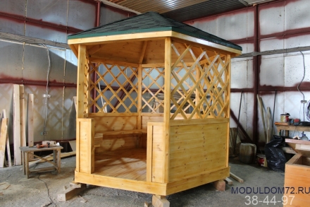 Шестигранная деревянная беседка №8 - 3х3м, фото 3