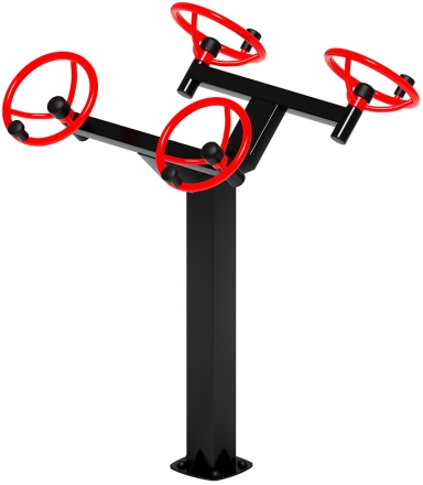 Рули (положение стоя) красный - Уличный тренажер - СТ 101-11, фото 1