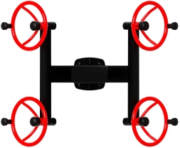 Рули (положение стоя) красный - Уличный тренажер - СТ 101-11, фото 5 Рули (положение стоя) красный - Уличный тренажер - СТ 101-11, фото 5