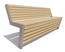 Парковая скамейка Техно, Сосна (брус 30х60) 2 м
