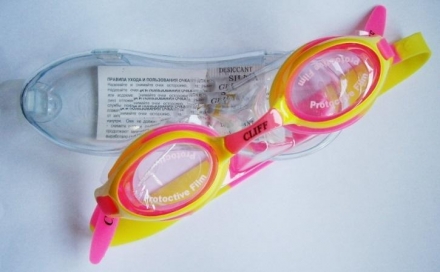 Очки для плавания детские Cliff G962 розово-желтые, фото 1