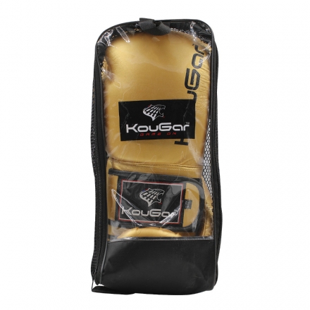Перчатки боксерские KouGar KO600-10, 10oz, золото, фото 2