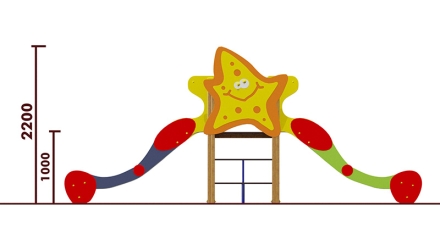 Горка двойная Морская звезда 08020 для детской площадки, фото 3