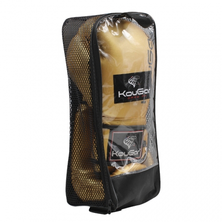 Перчатки боксерские KouGar KO600-12, 12oz, золото, фото 4