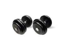 Гантель чёрная, неразборная, с вращающающейся хромированной ручкой, 33,5 кг