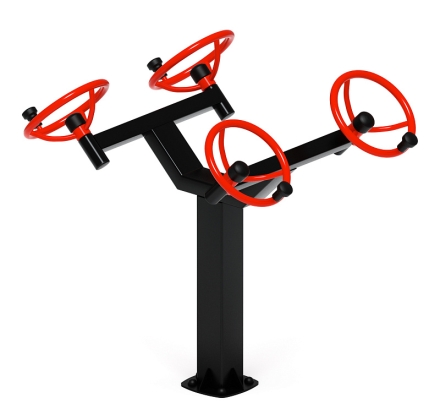 Рули (положение сидя) красный - Уличный тренажер - СТ 102-11, фото 4