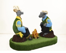 Топиари композиция козел и баран у костра - газон Eco Топиари композиция козел и баран у костра - газон Eco