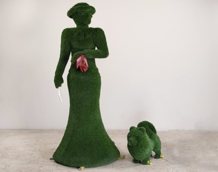 Топиари Дама с собачкой и саквояжем, h=185см - газон Eco, фото 3