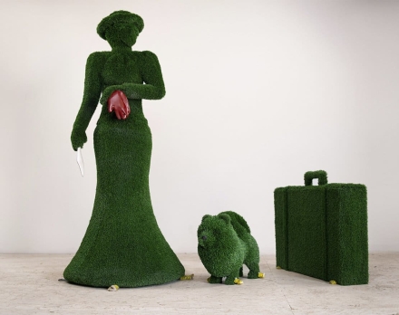 Топиари Дама с собачкой и саквояжем, h=185см - газон Eco, фото 2