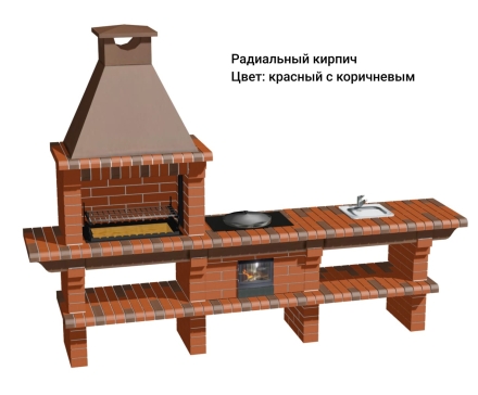 Печь Аристократ 716 S Радиальный кирпич красный с коричневым, фото 9