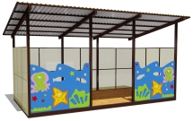 Теневой навес одинарный 3х6 м 19111 для уличной площадки Теневой навес одинарный 3х6 м 19111 для уличной площадки