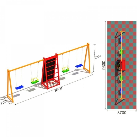 Детские качели Спорт 6.2 для детской площадки, фото 3