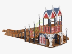 Зимняя деревянная горка "IgraGrad Snow Fox 17" с тремя скатами V4, фото 9