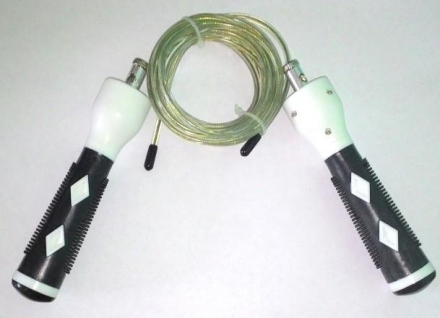 Скакалка 1263 (2,7 м, ручки: пластик, шнур: металлический в резиновой оплетке), фото 1