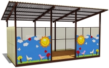 Теневой навес одинарный 3х6 м 19110 для уличной площадки Теневой навес одинарный 3х6 м 19110 для уличной площадки