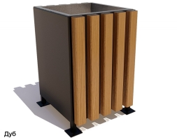 Урна уличная Компаньон (Палисандр / Дуб), фото 1 Урна уличная Компаньон (Палисандр / Дуб), фото 1