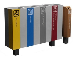 Урна для раздельного сбора мусора ВторРесурс одинарная, фото 3