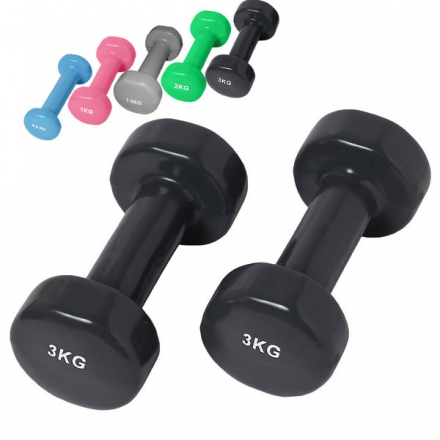 Гантель Виниловая 3кг Черная, фото 1
