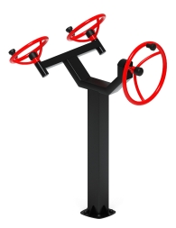 Рули (положение стоя) красный - Уличный тренажер - СТ 103-11, фото 4 Рули (положение стоя) красный - Уличный тренажер - СТ 103-11, фото 4