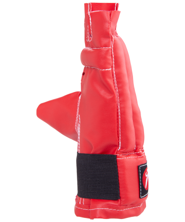 Перчатки снарядные, шингарды, кожзам, красно-сине-черный, фото 3