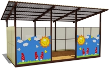 Теневой навес одинарный 3х6 м 19109 для уличной площадки Теневой навес одинарный 3х6 м 19109 для уличной площадки